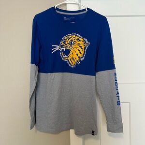 Under Armour Blue and Gray Long Sleeve Tee - Montana State University